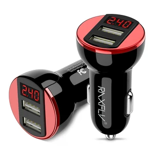RAXFLY Dual USB Car Charger Digital Display