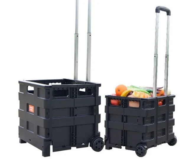 Folding Trolley Crate With Wheel And Handel - Buy Folding Crate With ...