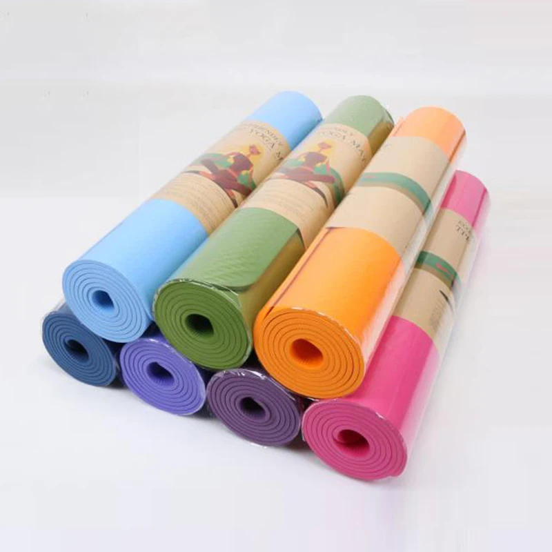 

New Fashion Dual-layer Thickness 6mm SIngle Color Yoga Exercise Mat Colorful Ensures Comfort Anti Slip Yoga Mat, Green,black,blue,dark blue,purple,orange,pink,red