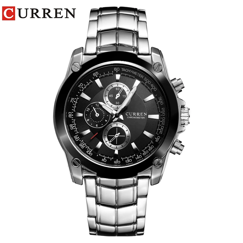 

Curren 8025 Luxury Male Clock Stainless Steel Strap Sports Military Wristwatches Men Business Brand Mens Fashion Quartz Watch