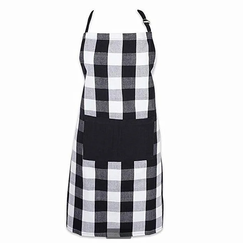 

Adjustable Buffalo Check Plaid Apron with Extra-Long Ties, 32 x 28", Men and Women Kitchen Apron for Cooking, 5 colors