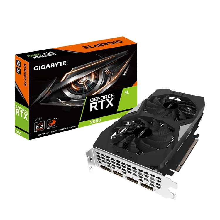 

GIGABYTE NVIDIA RTX 2060 OC 6G GDDR6 192 bit Gaming Graphics Card Nvidia RTX 2060 Graphics Card