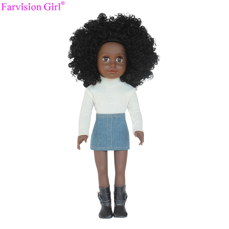 18 Black Doll With Natural Hair African American Doll Curly Girls
