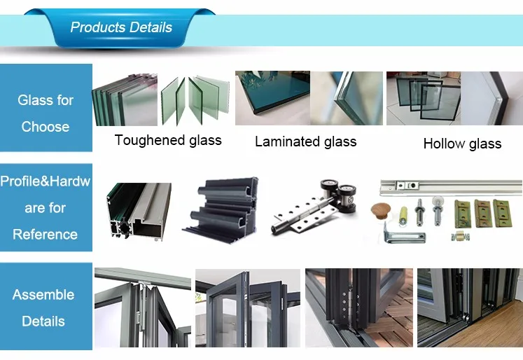 Cheap Price Aluminum Bifold Glass Balcony Sliding Door Price Malaysia