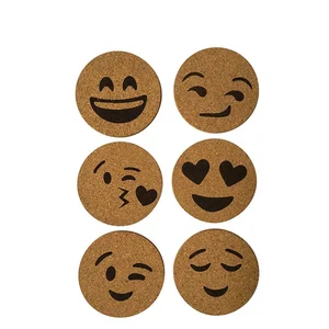 Image of New Year Promotion Gift Set Cork Material Emoji Cork Coaster