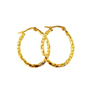 Daily Wear Stainless Steel Accessories Simple Design Thin Twrist 24k Womens Gold Hoop Earrings Daily Wear Stainless Steel Accessories Simple Design Thin Twrist 24k Womens Gold Hoop Earrings