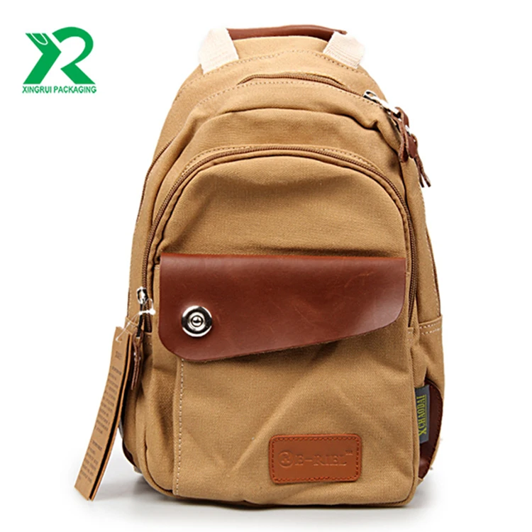 Wholesale leisure Durable customize vintage teenagers canvas backpack for student, laptop canvas rucksack