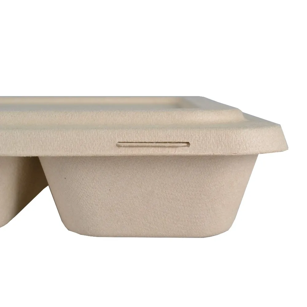 1340ml Disposable Lunch Box Ecofriendly Pulp Biodegradable Food Grade