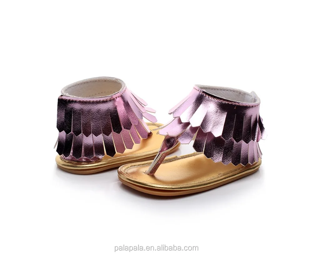 
50 colors Summer Baby Leather flip flop Rubber Sole Baby Girls Sandals 