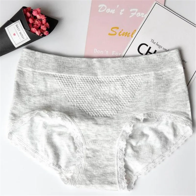 3D honeycomb seamless women underwear massage high elastic cotton file breathable waist hip ladies panties with lace