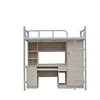 cheap philippines mini steel pipe metal double bunk bed with desk and wardrobe for hotels