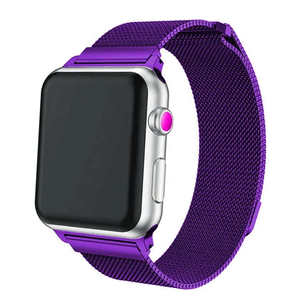 

IVANHOE Band Replacement For Apple Watch Series 5/4/3/ 2/1, Milanese Loop Stainless Steel Bracelet Strap with Unique Magnet Lock, Multi-color optional or customized