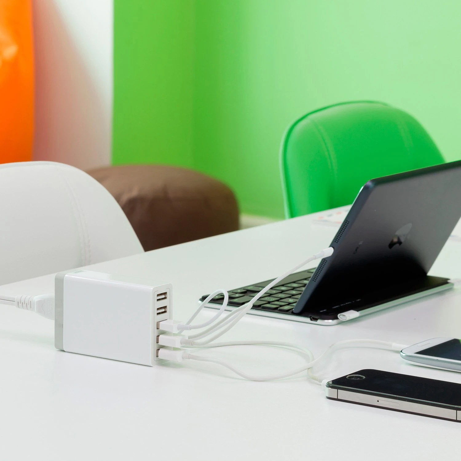 Intelligent Chip Full 8A 5 Ports Multi Usb Charger Desktop Universal Fast Charger 40W/8A