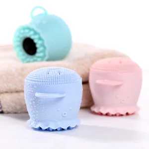 Image of Soft Mini Double Side Octopus Shape Face Exfoliator Massage Silicone Cleaning Facial Brush