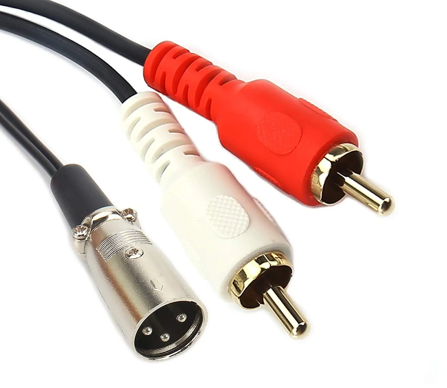 2 XLR pin female jack to dual male plug Y balanced patch cable splitter 3ft foot