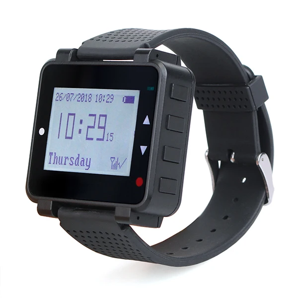 999 Channel RF Wireless LCD Wrist Watch Receiver for Fast Food Shop Restaurant Calling Paging System Retekess T128