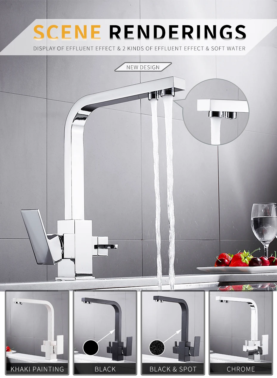 Best 3 way mixer tap,stainless steel lead free three way kitchen faucet 