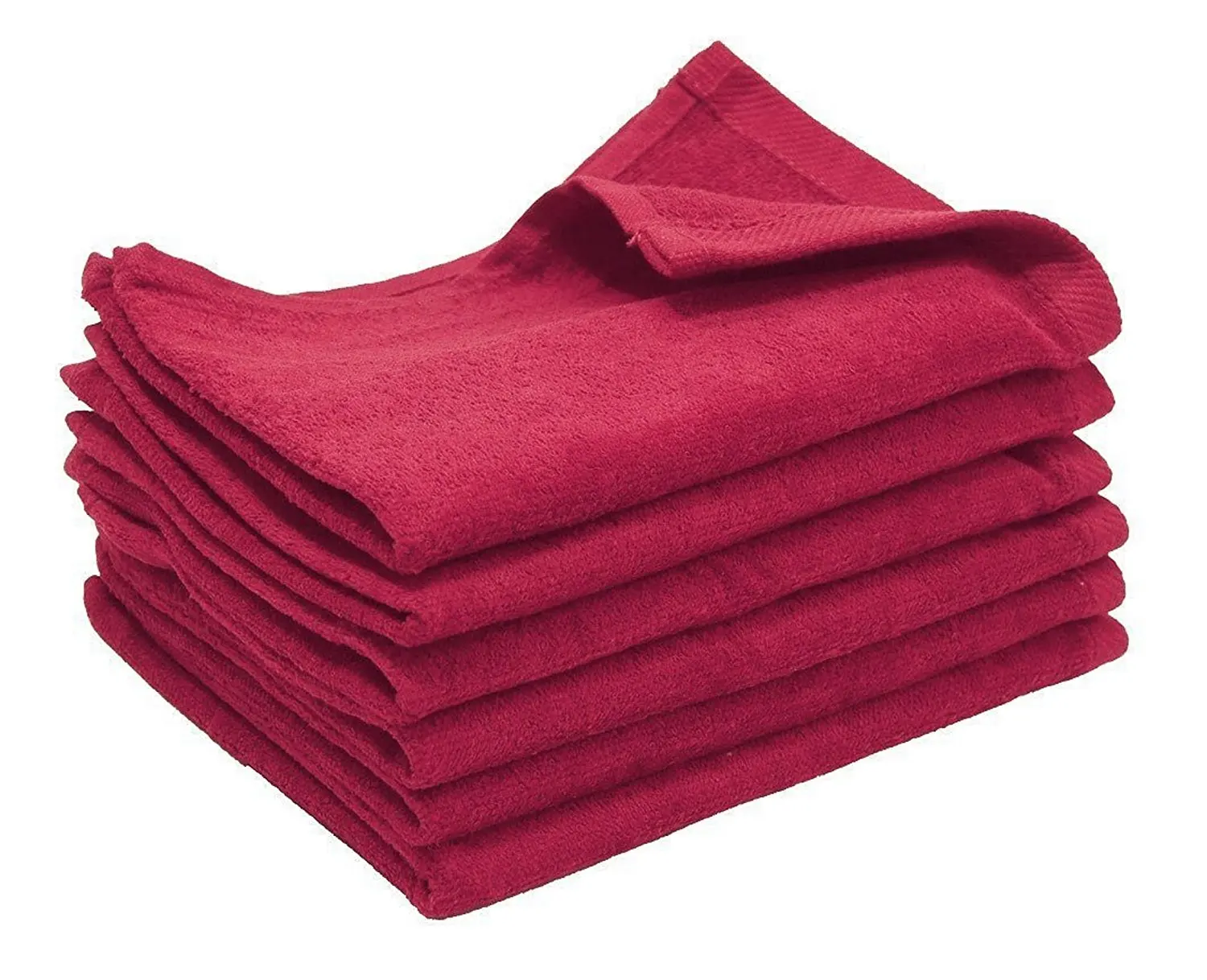 Big Deal! Cotton Terry Towel, RED Color,Low Cost Bulk Towels at Wholesale Prices! (24 Count Pack) (24, RED)