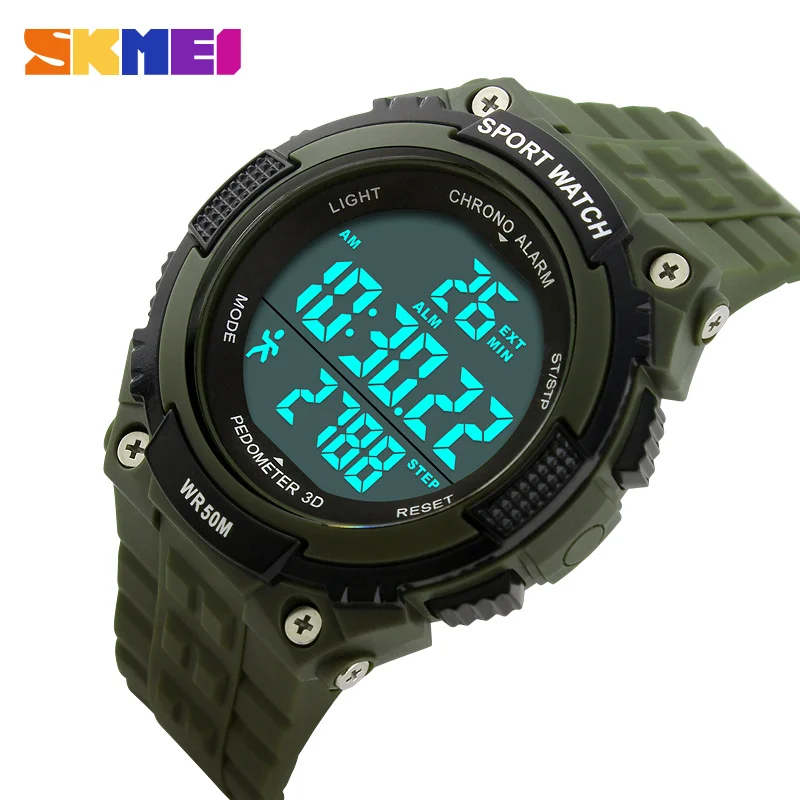 

Top Luxury Brand Skmei relogio masculino 5ATM Waterproof Pedometer watches Heart Rate Fundion Watches Men New Military Watches