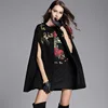 winter latest ladies open front blazer suit fashion sequin embroidery cape coat