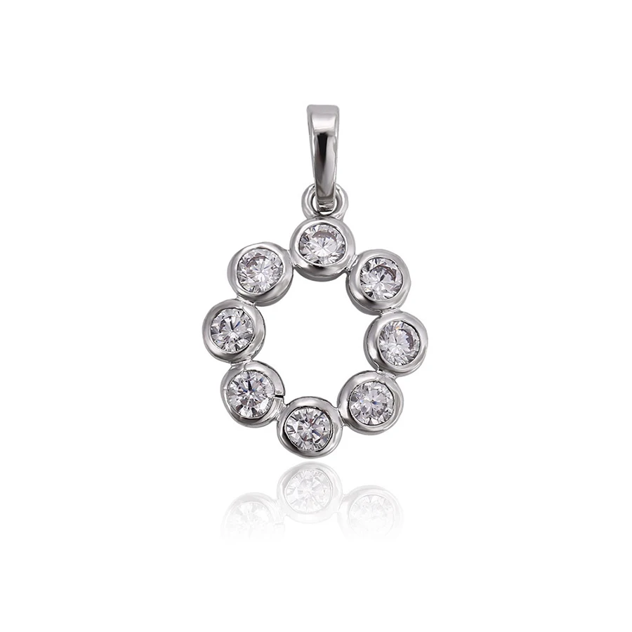 

31453 XUPING fashion lady jewelry charms round crystal pendant, Rhodium color