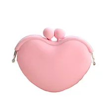 Кошельки для девочек Корея стиль в форме сердца кошелек силиконовые дети женские кошельки милые монета держатели ключей портативный мини