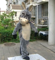 

Big Head Deluxe Donkey Costume Shrek Animal Farm Mascot Outfit Fancy Dress