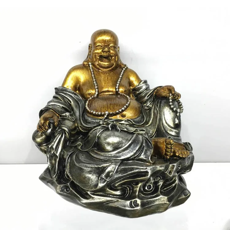 Figur Buddha Thailand Messing brass auf Nagathron 3,5x1,5x1 