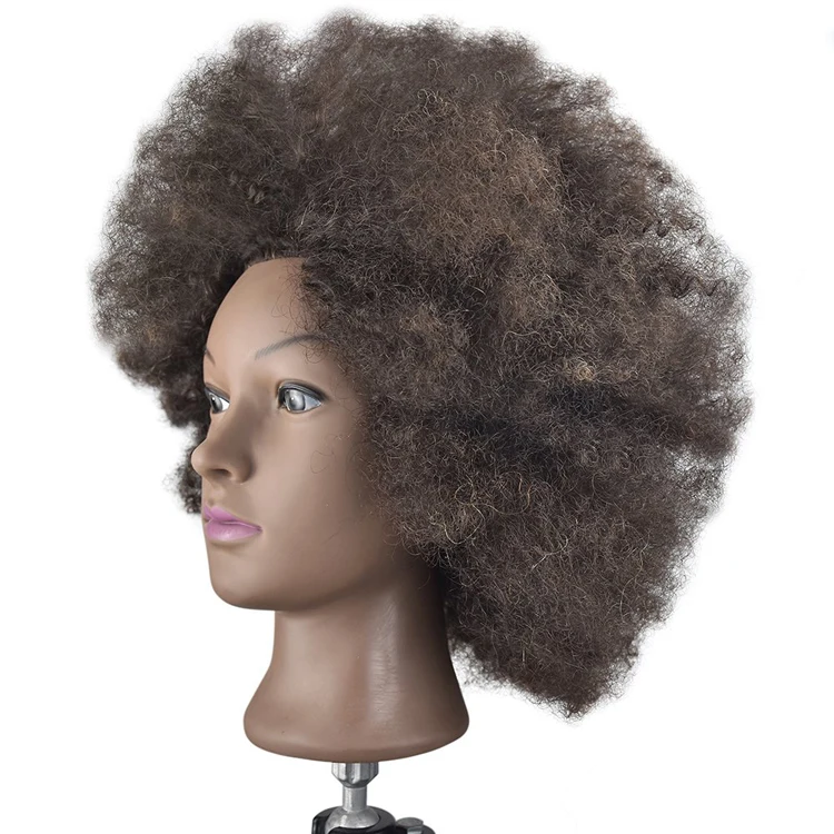 
Professional Afro Hair Styling Make Up 100%Human Hair Afro Training Mannequin Head with Natural Hair 