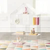 Custom clear house shape perspex bookcase pmma book holder acrylic bookshelf