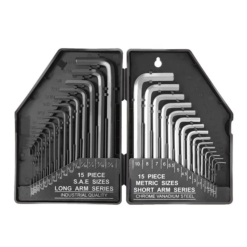 Hex Key Set 30 pieces Hexagonal Wrench Keys Short Arm Metric Long Arm Inches