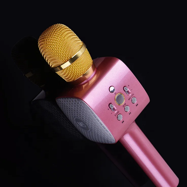 

Handheld Mic Speaker USB Portable Wireless KTV Karaoke Microphone for Mobile Phone and TV, Gold;rose gold. black.pink