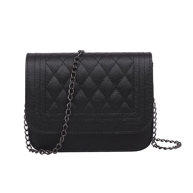 

2019 PU Leather Women Plaid Messenger Bag Crossbody Messenger Chain Shoulder Bag, As shown