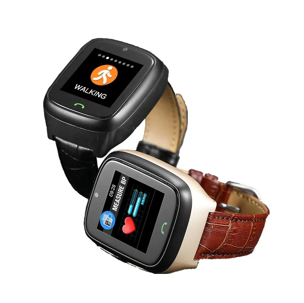 

Newest 4G Elderly Smart Watch Waterproof IP67 with GPS Heart rate blood pressure monitor Leather Strap