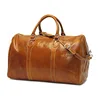 Brown travel bag leather large capacity duffle bag for travelling use
