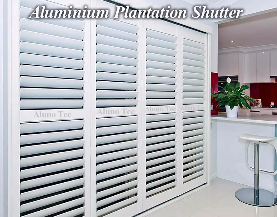 Anodized Aluminium Sliding Shutter Door/Sliding Plantation Shutters For Windows