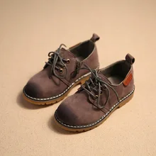 2016 Spring Children Casual Shoes Child PU Leather Sport Shoes Retro Style Child Kids Vintage Leather Martin Boots Baby Sneakers