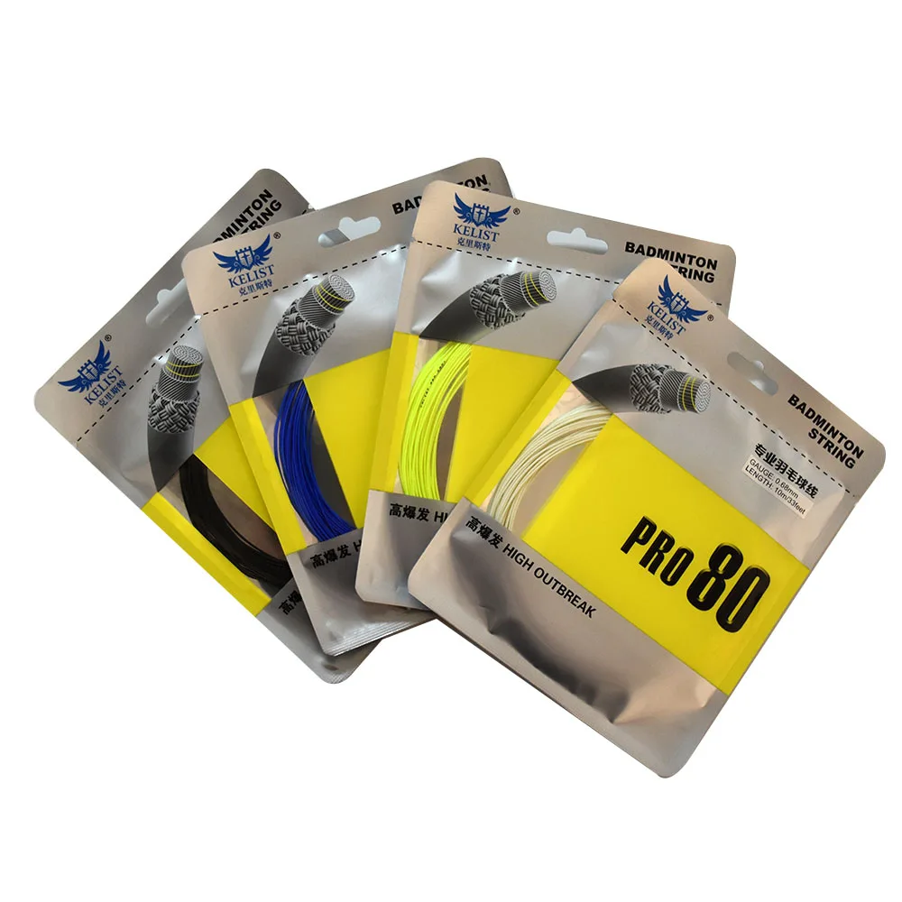 

Branded Factory Latest High Quality Cheap Nylon PRO-80 0.68MM/10M High Outbreak Badminton String, Black/blue/yellow/white