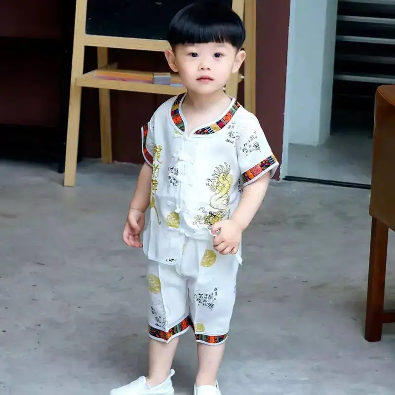 
boys wear set Chinese style ethnic children tang suit summer fashion cotton children clothing boys 