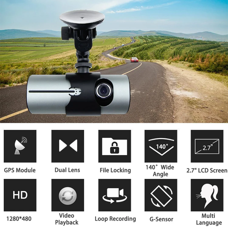 Dual Lens Dash Cam 27 Car Dvr Vehicle Camera Video Recorder Car Camera With Gps Module G 8818