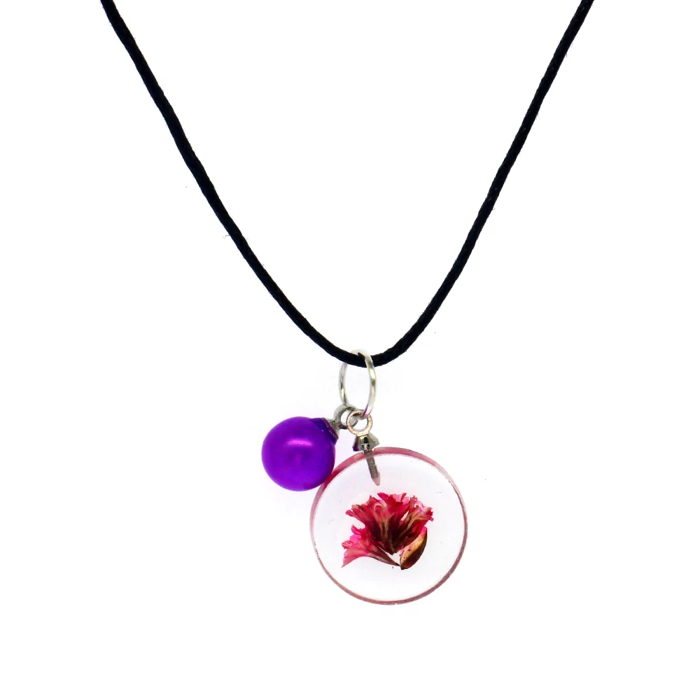 

Fashion female surprise gift DIY leather rope resin specimen pearl necklace pendant
