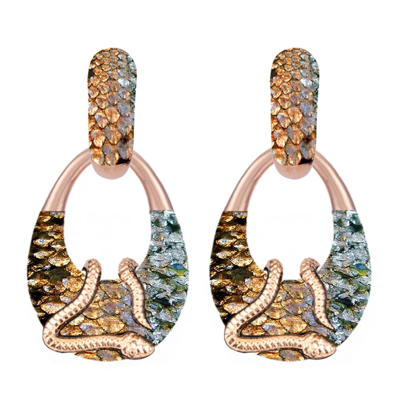 

Sehuoran Water Drop Alloy Leopard Earrings For Women Wedding Personalized Jewelry Wholesale, 25 color