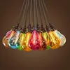 Hot stained glass chandelier E27 colorful glass bar restaurant living study dining room chandelier loft vintage light fitures
