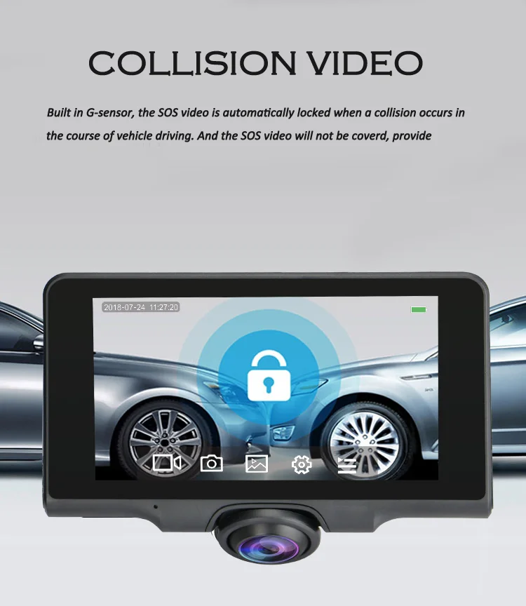 Sunwayi PI50 car dvr dashcam 1080p GPS dual night vision HD 360