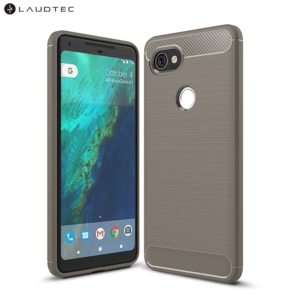 

Carbon Fiber Tpu Silicone Back Cover Phone Case For Google Pixel 2XL, Black, navy blue, red, gray