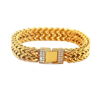 Gold Double Franco Chain Bracelet- Men 