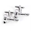 free design creative zinc alloy die cast shiny nickel cuff link metal blank hammer cufflinks
