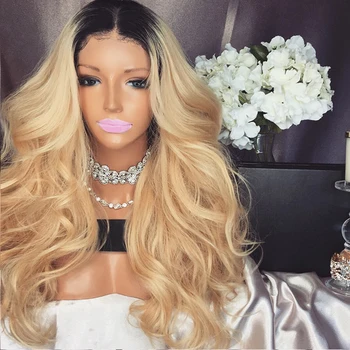 New Arrival Invisible Hairline Middle Part Blonde Lace Front Wigs