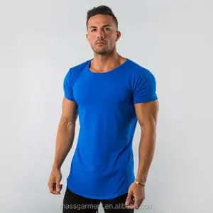 Wholesale short sleeve curved hem t-shirt casual fitness for men