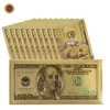 Factory Nice Quality One Hundred Dollar 24K Gold Plated Banknote Gold 999.9 Plated Banknote With Envelope Best Gift For Collect